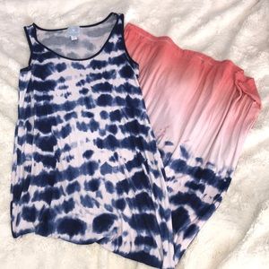 blue tiedye maxi dress